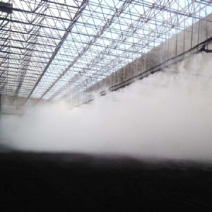 Micron level dry mist dust suppression - Full coverage inside the shed